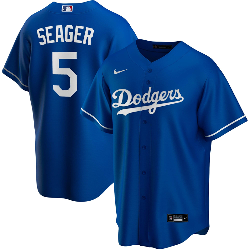2020 MLB Men Los Angeles Dodgers Corey Seager Nike Royal Alternate 2020 Replica Player Jersey 1->los angeles dodgers->MLB Jersey